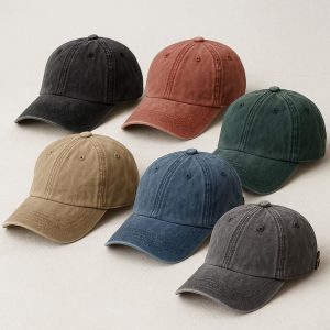 2-6 Pack Vintage Washed Baseball Caps – Plain Cotton Adjustable Fit