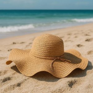 Women's Beach Straw Hat – Floppy Brim Design for Sun & Sand